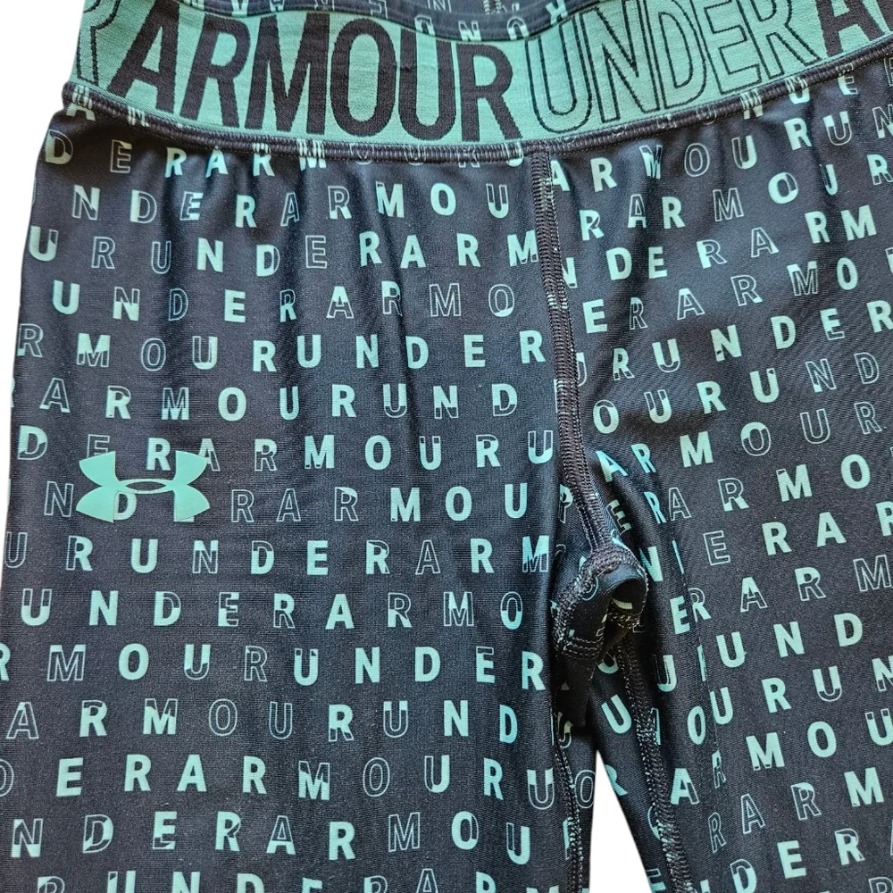 Under Armour heatgear ankle leggings girls size XL Blue cropped athletic EUC